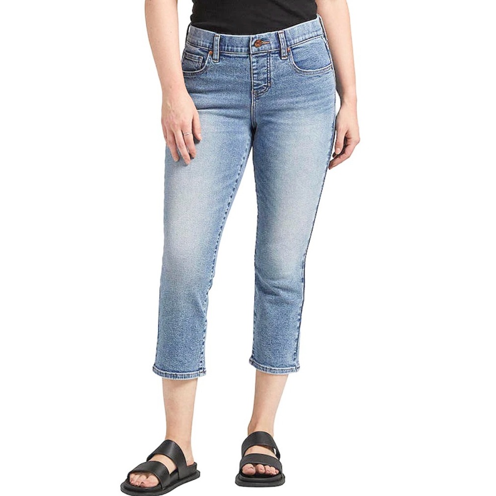 JAG 6 Maya Capri Women’s Jeans Pull On Mid Rise Stretch J4320SAT217